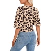 image:imageLYANER Womens V Neck Wrap Ruffle Sleeve Slim Fit Sexy Blouse Shirt Tops Heart Shaped Leopard XLarge