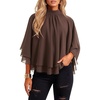 image:imageLYANER Womens Chiffon Ruffle Layered Flowy BlouseDark Brown