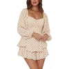 image:imageLYANER Womens Lantern Long Sleeve JumpsuitBlack Polka Dots