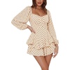 image:imageLYANER Womens Lantern Long Sleeve JumpsuitBlack Polka Dots