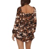 image:imageLYANER Womens Lantern Long Sleeve JumpsuitBlack Printed
