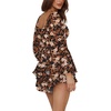 image:imageLYANER Womens Lantern Long Sleeve JumpsuitBlack Printed