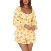 image:imageLYANER Womens Lantern Long Sleeve JumpsuitFlower Light Yellow