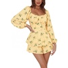 image:imageLYANER Womens Lantern Long Sleeve JumpsuitFlower Light Yellow