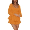 image:imageLYANER Womens Lantern Long Sleeve JumpsuitOrange