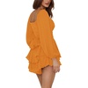 image:imageLYANER Womens Lantern Long Sleeve JumpsuitOrange