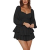 image:imageLYANER Womens Lantern Long Sleeve JumpsuitPure Black