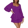 image:imageLYANER Womens Lantern Long Sleeve JumpsuitPurple