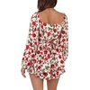 image:imageLYANER Womens Lantern Long Sleeve JumpsuitRose Print