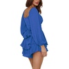 image:imageLYANER Womens Lantern Long Sleeve JumpsuitSolid Blue