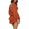image:imageLYANER Womens Lantern Long Sleeve JumpsuitSolid Brown