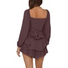 image:imageLYANER Womens Lantern Long Sleeve JumpsuitSolid Dark Brown