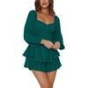 image:imageLYANER Womens Lantern Long Sleeve JumpsuitSolid Dark Green