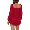 image:imageLYANER Womens Lantern Long Sleeve JumpsuitSolid Red