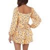 image:imageLYANER Womens Lantern Long Sleeve JumpsuitWatercolor Floral