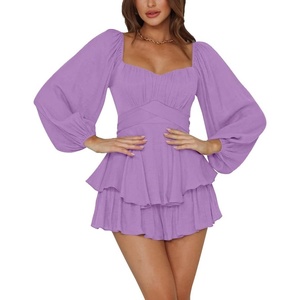image:imageLYANER Womens Lantern Long Sleeve JumpsuitLight Purple
