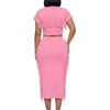 image:imageLYANER Womens Fringe Casual 2 Piece OutfitsDrak Pink