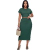 image:imageLYANER Womens Fringe Casual 2 Piece OutfitsSolid Dark Green